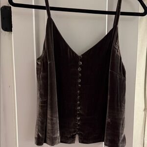Madewell Velvet Camisole in Deep Brown